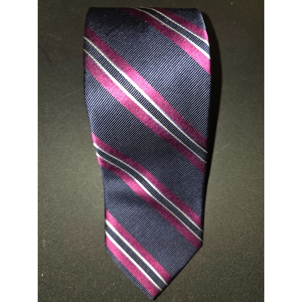 Brooks Brothers Blue Striped Silk/Cotton Necktie Made in USA